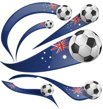 peru flag set with soccer ball clipart