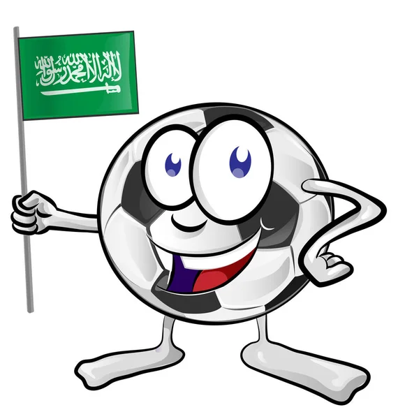 Fußball Karikatur Mit Saudi Arabischer Flagge — Stockvektor