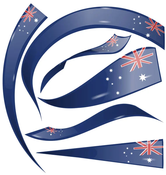 Οριστεί Σημαία Αυστραλίας Απομονωθεί Λευκό Φόντο — Διανυσματικό Αρχείο
