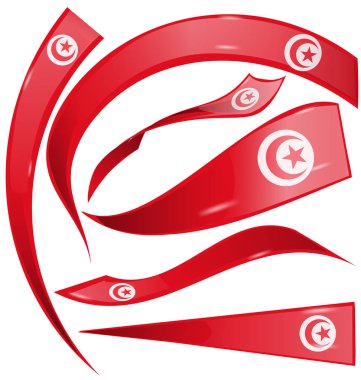 Tunus bayrağı üzerinde izole beyaz arka plan belirleme