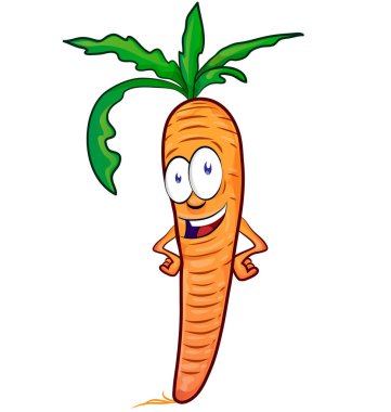 Beyaz arka plan üzerinde izole havuç maskot çizgi film