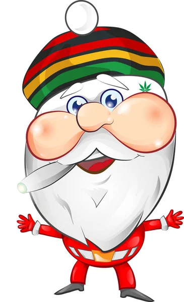 Dibujos Animados Jamaican Santa Claus Mascota Con Fondo Aislado Sobre — Vector de stock