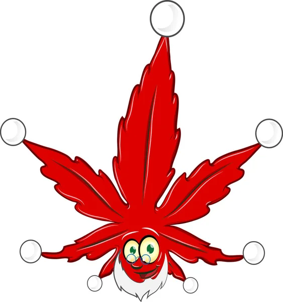 Marihuana Mascota Navidad Aislado Sobre Fondo Blanco — Vector de stock