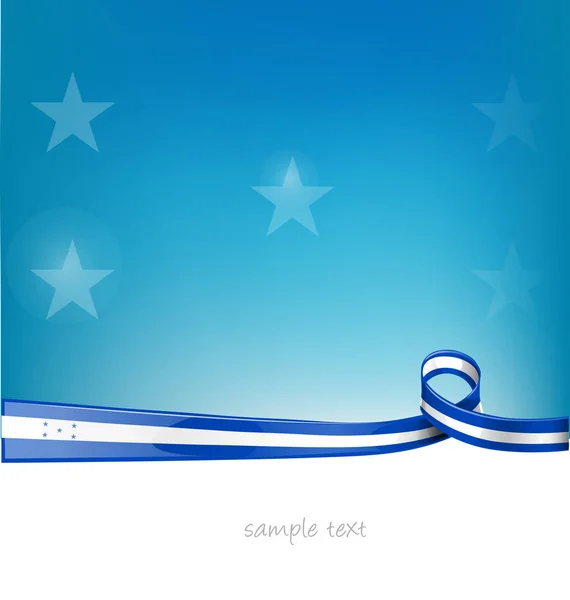 Honduras Ribbon Flag Blue Sky Background — Stock Vector