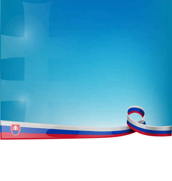 Slovakia ribbon flag on blue sky background — Stock Photo, Image