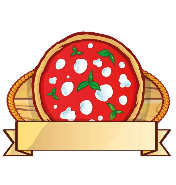 Logo włoskiej pizzy z pustą etykietę banner przestrzeni — Wektor stockowy
