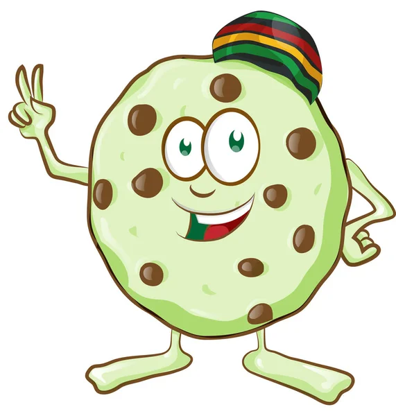 Fun character  cookie with marijuana flavor — Stock Vector