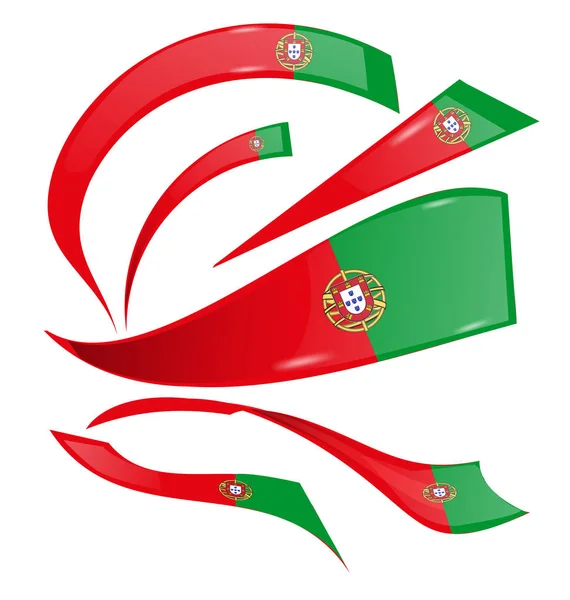 Conjunto bandera portugal aislado sobre fondo blanco — Archivo Imágenes Vectoriales