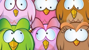 aşk kalp ile sevimli baykuşlar karikatür çift