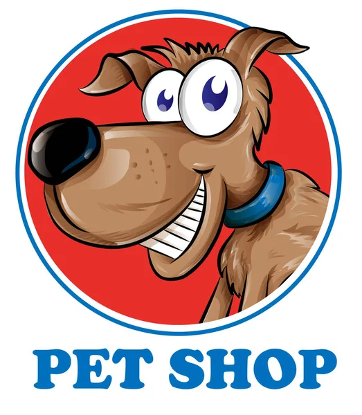 Logotipo Mascota Mascota Tienda Perro Aislado Sobre Fondo Blanco — Archivo Imágenes Vectoriales