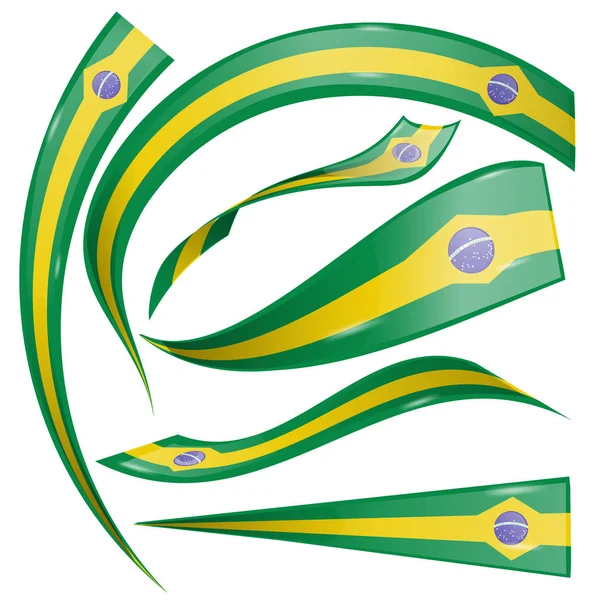 Brasilianische Flagge isoliert auf weißem Hintergrund — Stockvektor