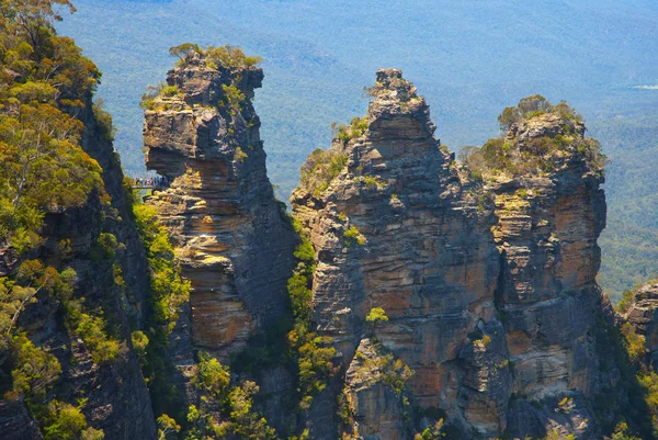 La formation rocheuse des Trois Sœurs dans les montagnes Bleues, Australi — Photo