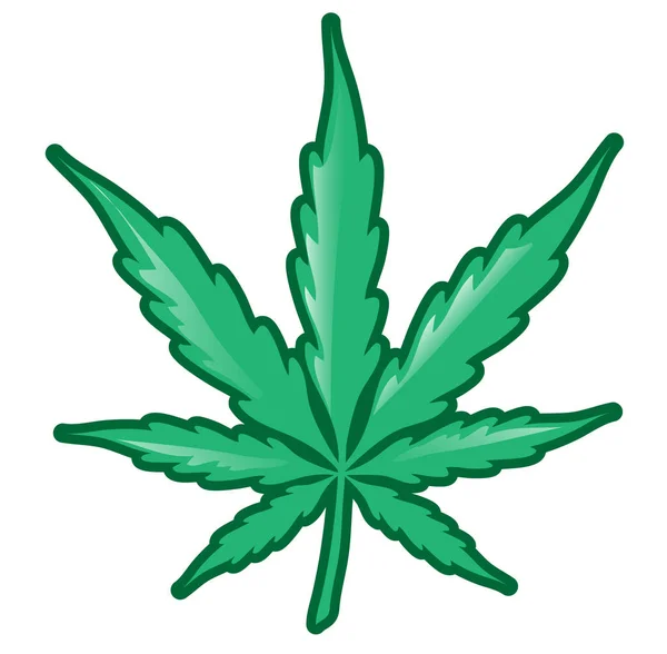 Листья марихуаны на белом фоне — стоковый вектор