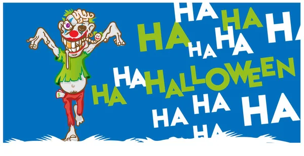 Zombie mascotte tekenfilm. banner achtergrond — Stockvector