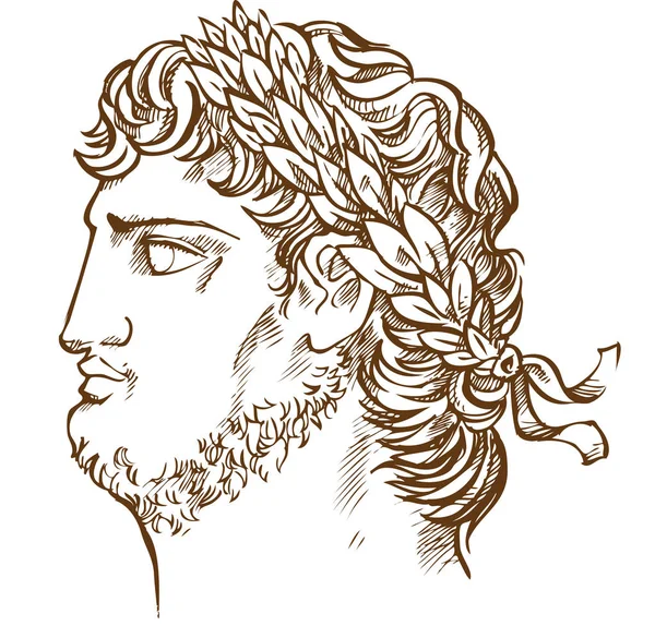 Emperor Nero, vintage  illustration drawing — ストックベクタ