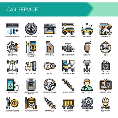 Araba Servisi, İnce Hat ve Piksel Mükemmel Simge