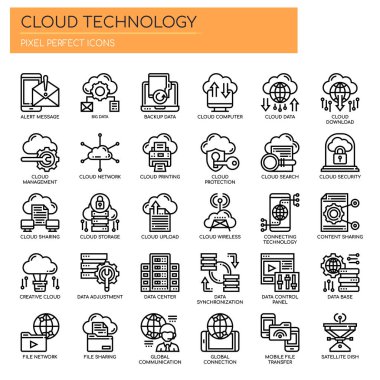 Bulut Teknolojisi, İnce Hat ve Piksel Mükemmel Simgeler