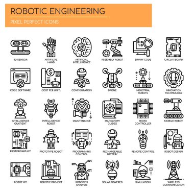 Robot Mühendisliği, İnce Hat ve Piksel Mükemmel Simgeler