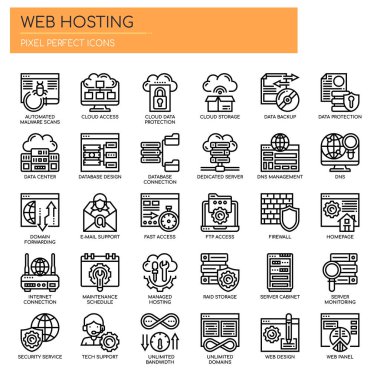 Web Sunucu, İnce Hat ve Piksel Mükemmel Simgeler