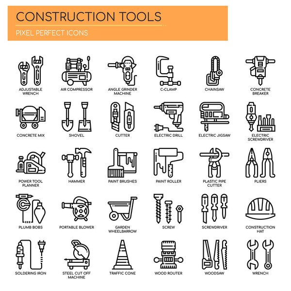 Construction Tools , Thin Line and Pixel Perfect Icon