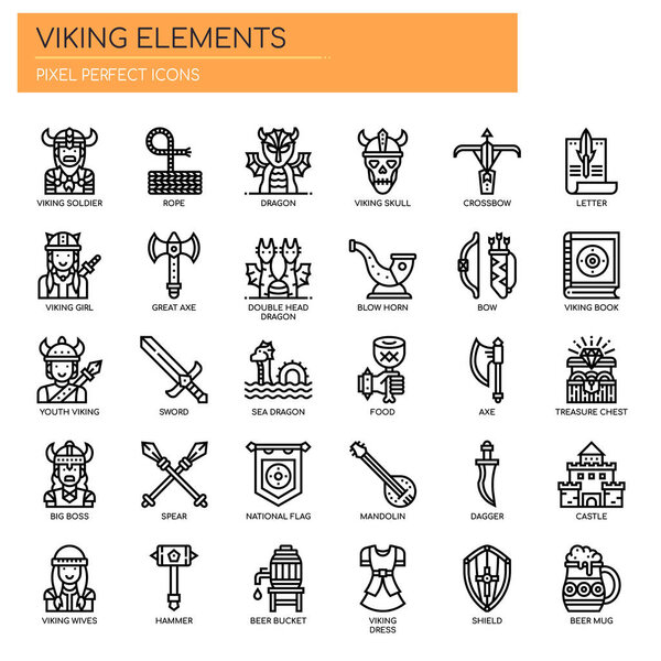 Viking Elements, Thin Line и Pixel Perfect Icons