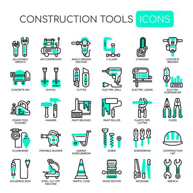 Construction Tools , Thin Line and Pixel Perfect Icon clipart