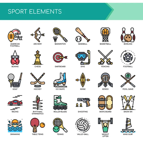 Sport Elements Thin Line Pixel Perfect Icon — Stock Vector