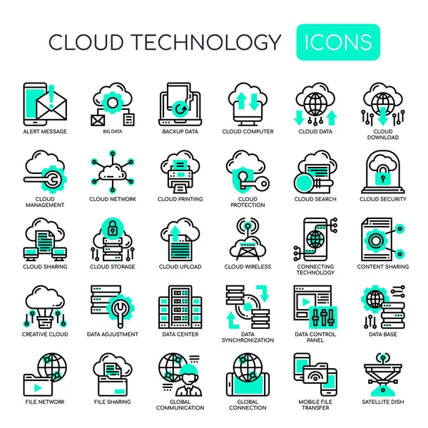 云技术 细线和Pixel完美图标 — 图库矢量图片