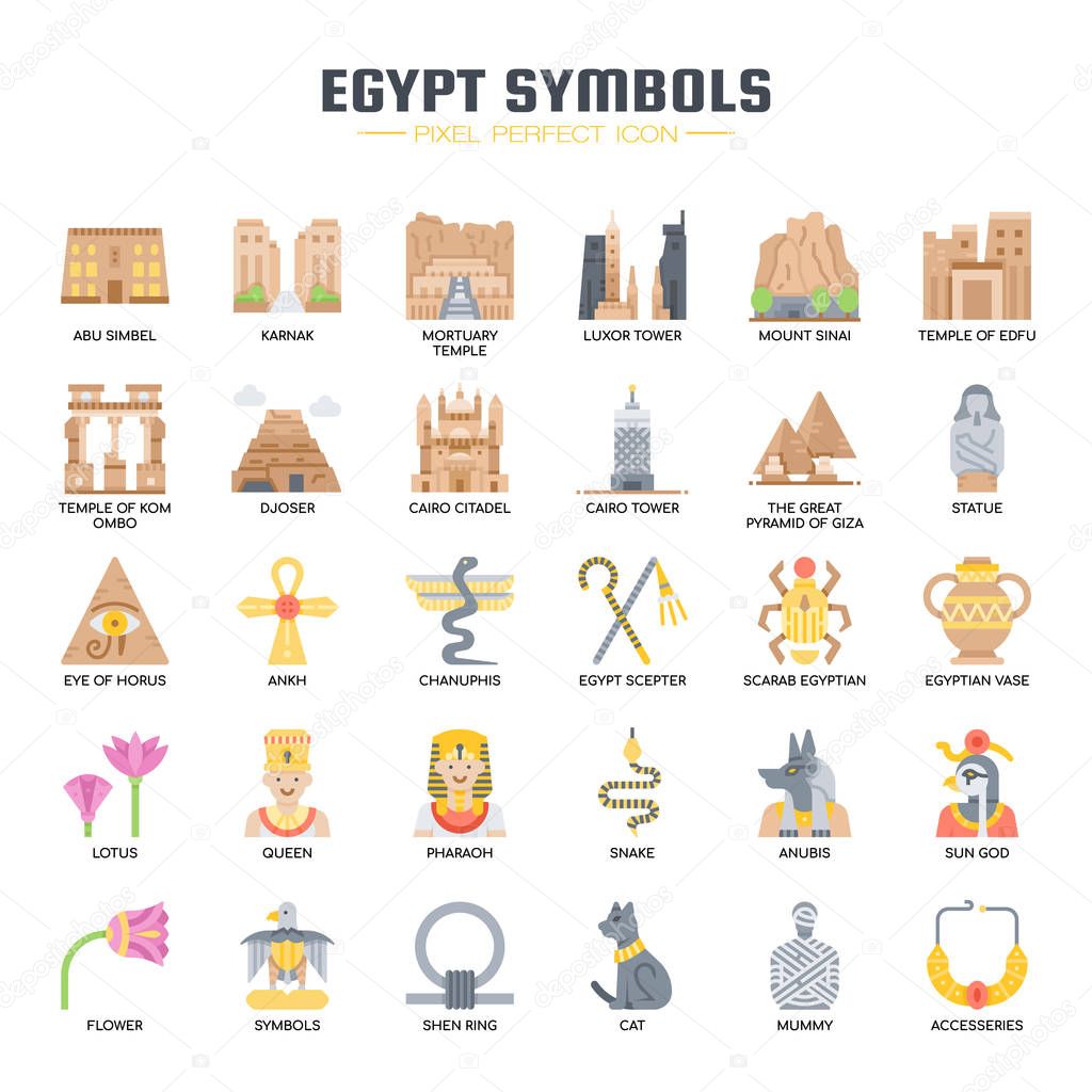 Egypt Symbols , Thin Line and Pixel Perfect Icons