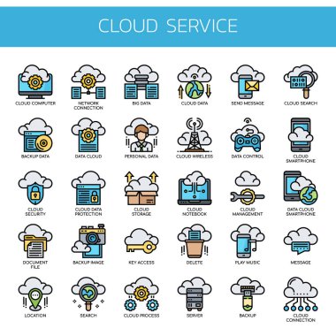 Bulut Servisi, İnce Hat ve Piksel Mükemmel Simgeler