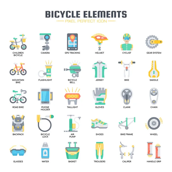 Bicycle Elements , Thin Line and Pixel Perfect Icons — Stock Vector