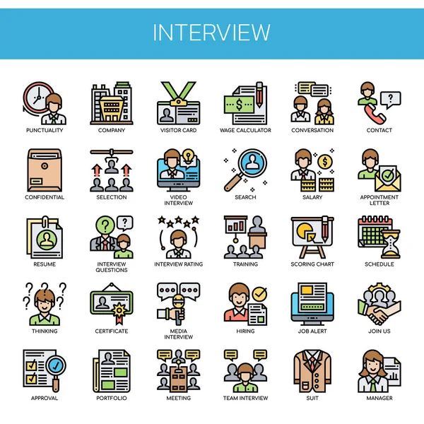 Interview , Thin Line and Pixel Perfect Icons Royalty Free Stock Illustrations