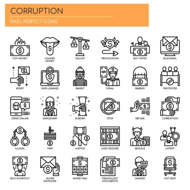 Yozlaşma Elementleri, İnce Çizgi ve Piksel Mükemmel Simgeler