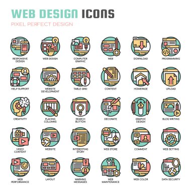 Web Tasarımı, İnce Çizgi ve Piksel Mükemmel Simgeler