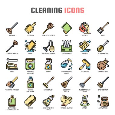 Temizlik, İnce Hat ve Piksel Mükemmel Simgeler