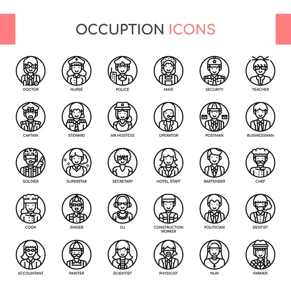 Ocupación, Thin Line and Pixel Perfect Icons — Vector de stock