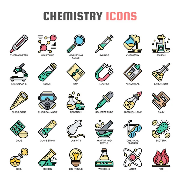 Chemistry, Thin Line and Pixel Perfect Icons — стоковый вектор
