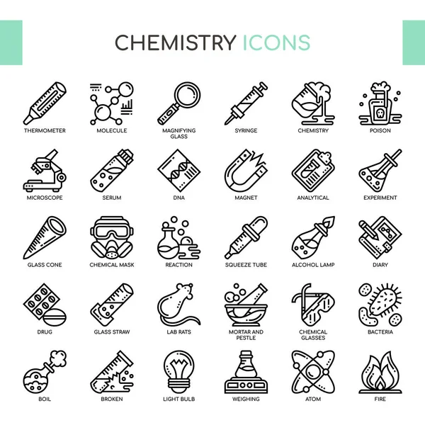 Chemistry, Thin Line and Pixel Perfect Icons — стоковый вектор