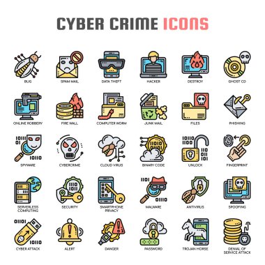 Cyber Crime , Thin Line and Pixel Perfect Icons clipart