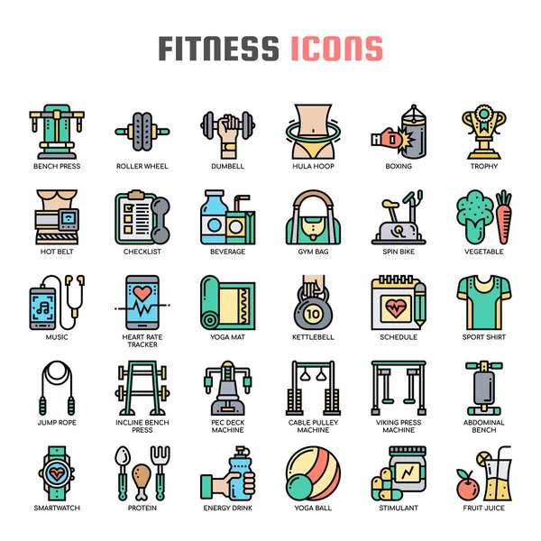 Fitness , Thin Line and Pixel Perfect Icon — Stock Vector