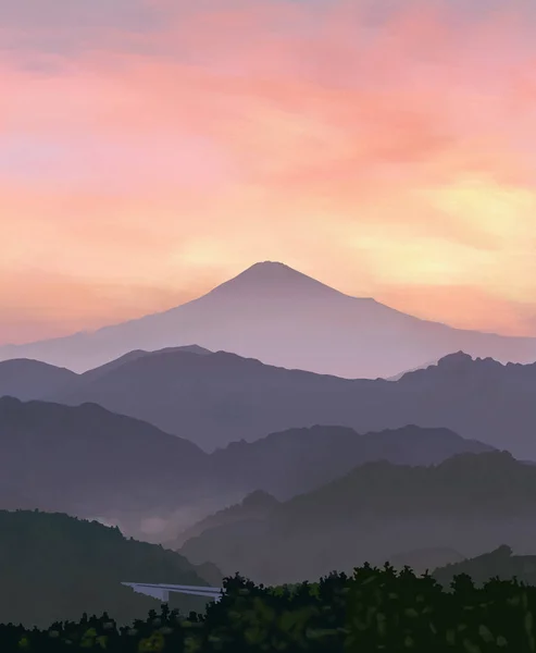 Схід Сонця Гору Фудзі — стокове фото