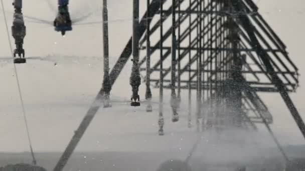 Yağmurlama Sulama Ekipmanları Alanında Görüntüleri Püskürtme Closeup — Stok video
