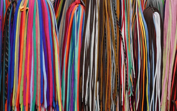 Closeup Colorful Shoe Laces — Stock Photo, Image