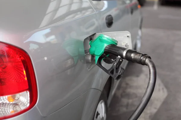Filling Fuel Petrol Station Closeup Equipment — Stock Photo, Image