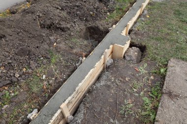 Beton duvar temel inşaat sahasında için ahşap kalıp içinde