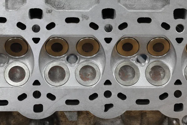 Serviço Cabeça Cilindro Motor Carro Construção Quatro Válvulas — Fotografia de Stock
