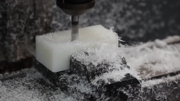 Tool Milling Plastic Cnc Machine Speed Footage — Stock Video
