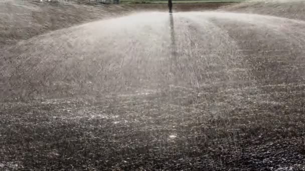 Campo Cultivado Com Sistema Irrigação Para Abastecimento Água — Vídeo de Stock