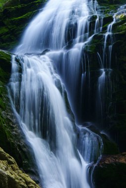 Kamienczyk şelale. Karkonosze Milli Parkı. Polonya