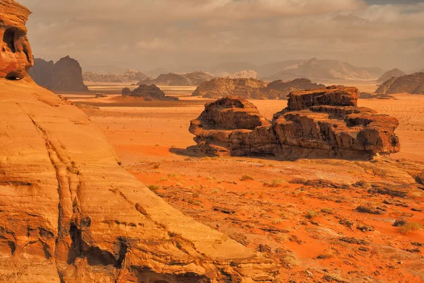 Amazing landscape of beautiful desert. Wadi Rum, Jordan.